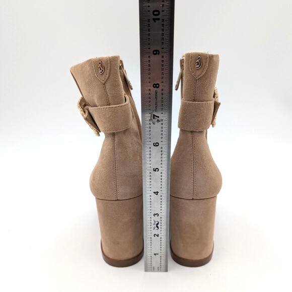 Sam Edelman Weslie Pointed Toe Wedge Bootie Women's Caramel Size US7 EU38 - Picture 5 of 12